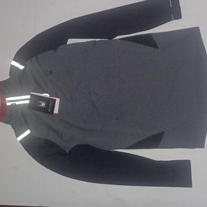 Spyder Active Pro Web 1/4 Zip Pullover M Gray/Black NWT